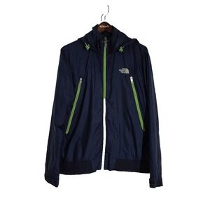 The North Face Jacket Mens Large Blue Hooded Diablo Windbreaker Full Zip